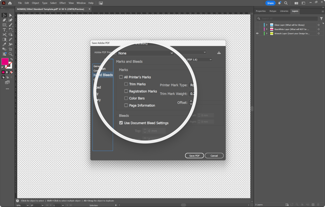 No Crop Marks or Bleeds